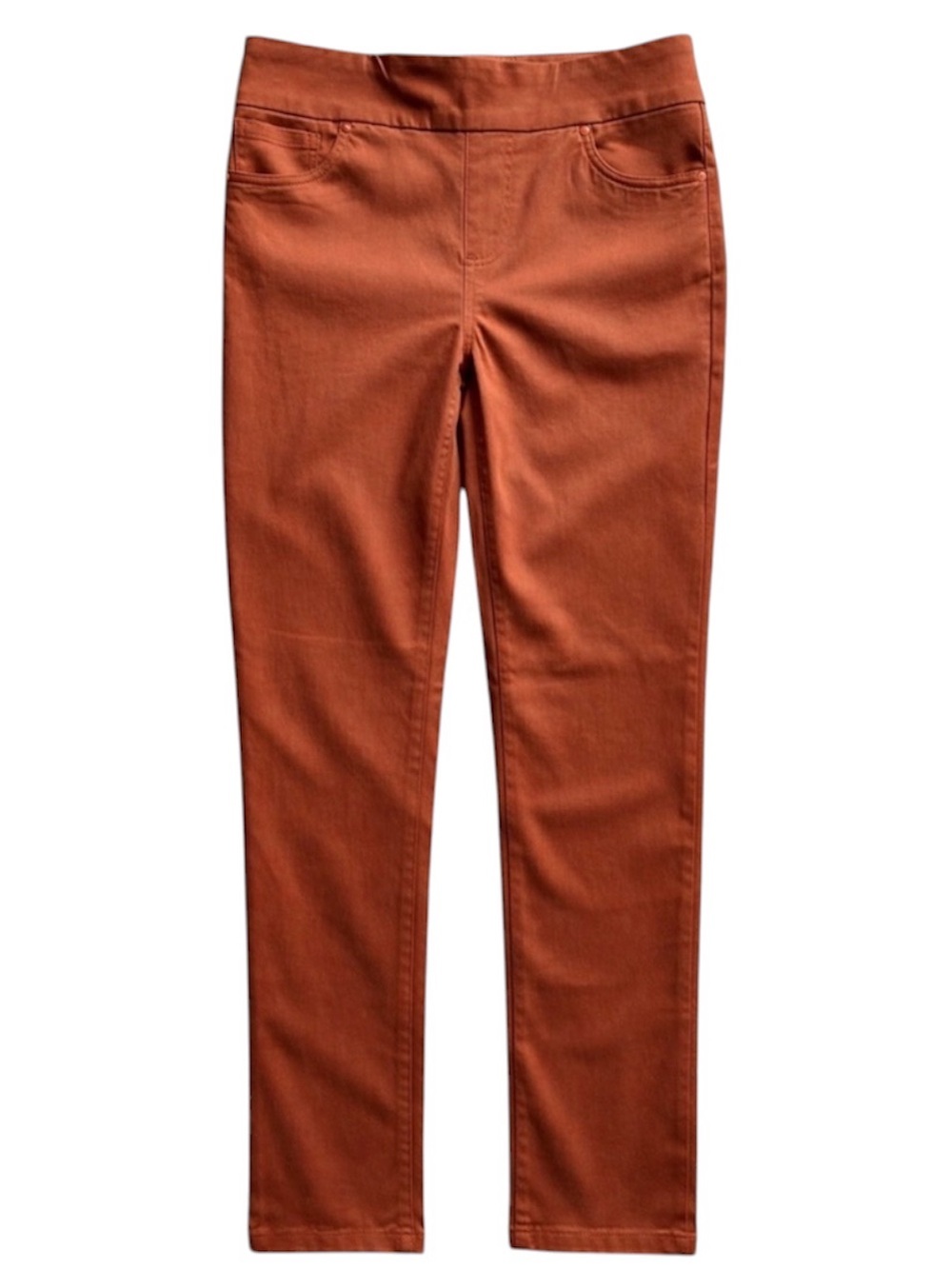 Up! Pants Rust Pull-On Slim Straight Leg High Rise Stretch NWT Small Size 4